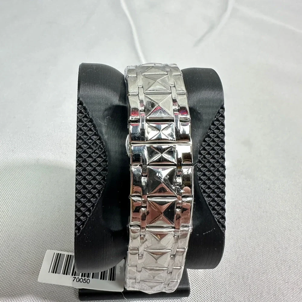 NWT Invicta 70050 Wrist Watch Mens OS Turquoise Silver Studded Link Streetwear